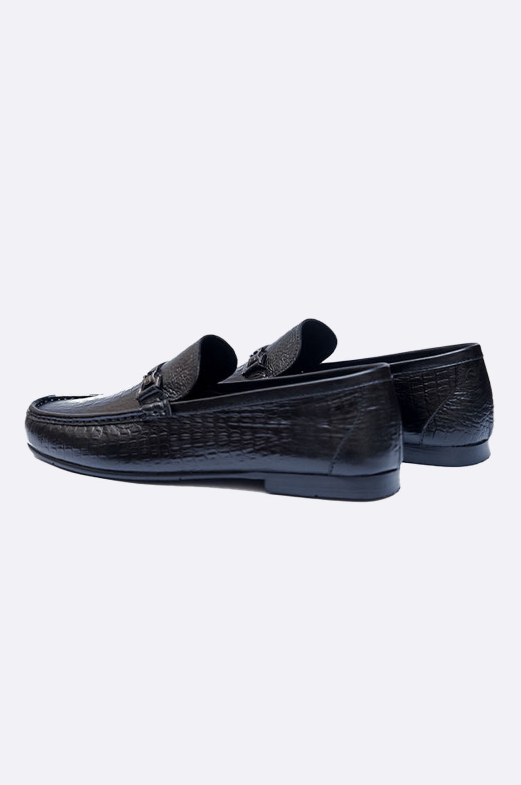 1697 BKA Black Snake Leather Moccasin