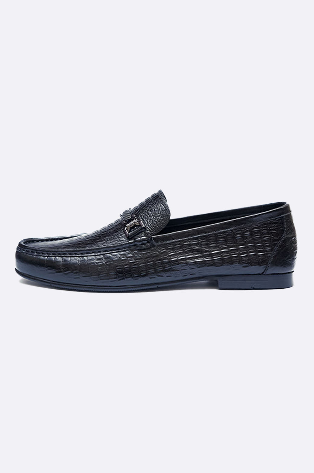 1697 BKA Black Snake Leather Moccasin