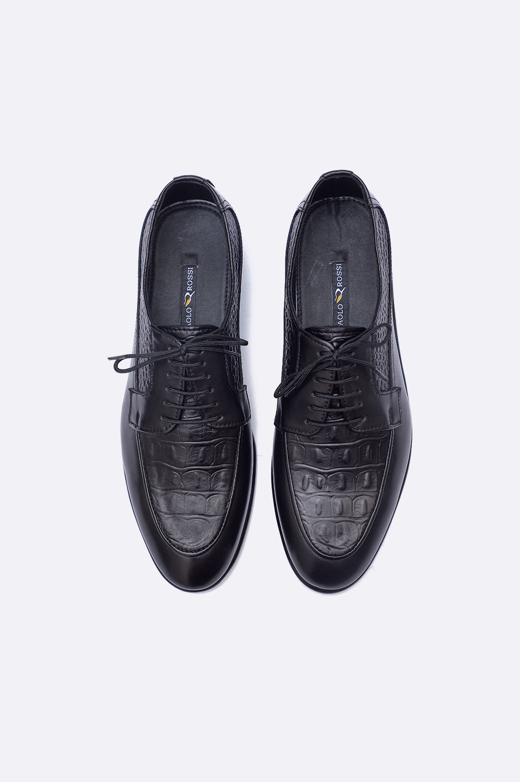 1321 BKA Black Crocodile Leather Lace Up
